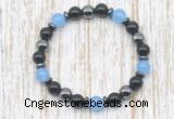 CGB8335 8mm candy jade, black onyx & hematite energy bracelet