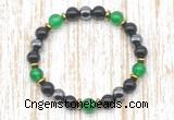 CGB8338 8mm candy jade, black onyx & hematite energy bracelet