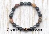 CGB8373 8mm picasso jasper, black onyx & hematite energy bracelet