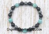 CGB8385 8mm amazonite, black onyx & hematite energy bracelet