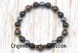 CGB8388 8mm bronzite, black onyx & hematite energy bracelet