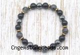 CGB8390 8mm black labradorite, black onyx & hematite energy bracelet