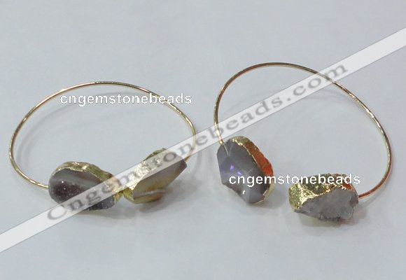 CGB840 15*20mm - 18*25mm freeform druzy agate gemstone bangles