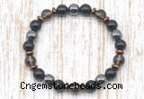 CGB8401 8mm smoky quartz, black onyx & hematite energy bracelet