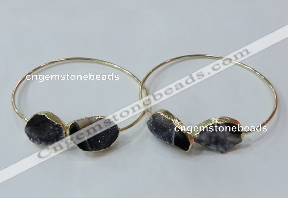CGB841 15*20mm - 18*25mm freeform druzy agate gemstone bangles