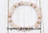 CGB8455 8mm pink aventurine, rose quartz & hematite power beads bracelet