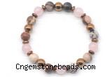 CGB8496 8mm rose quartz, zebra jasper & hematite energy bracelet