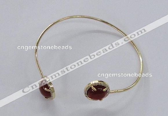 CGB850 10mm flat round agate gemstone bangles wholesale
