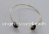 CGB851 10mm flat round agate gemstone bangles wholesale