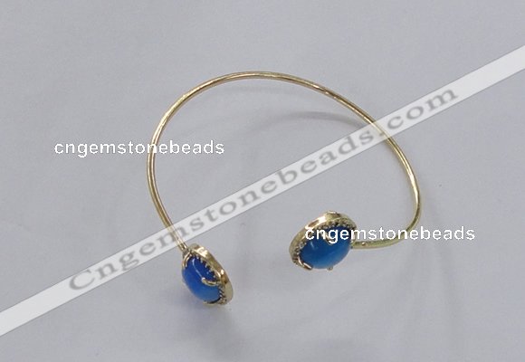 CGB852 10mm flat round agate gemstone bangles wholesale