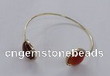 CGB855 15mm flat round agate gemstone bangles wholesale