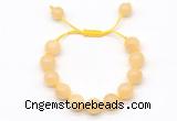 CGB8553 12mm round honey jade adjustable macrame bracelets