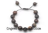 CGB8562 12mm round bronzite adjustable macrame bracelets