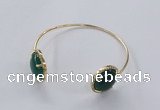 CGB857 15mm flat round agate gemstone bangles wholesale