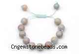 CGB8580 12mm round serpentine jasper adjustable macrame bracelets