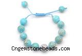 CGB8581 12mm round sea sediment jasper adjustable macrame bracelets