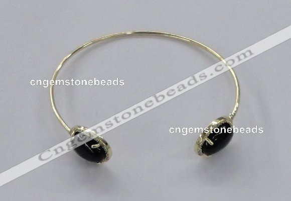 CGB861 10*14mm oval agate gemstone bangles wholesale