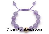 CGB8619 12mm round light amethyst adjustable macrame bracelets