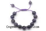 CGB8621 12mm round grade AB amethyst adjustable macrame bracelets