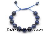 CGB8637 12mm round blue tiger eye adjustable macrame bracelets