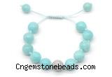 CGB8642 12mm round amazonite adjustable macrame bracelets