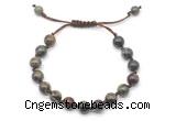 CGB8680 8mm,10mm round dragon blood jasper adjustable macrame bracelets