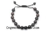 CGB8682 8mm,10mm round coffee jasper adjustable macrame bracelets