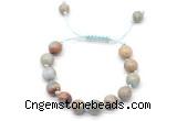 CGB8689 8mm,10mm round serpentine jasper adjustable macrame bracelets