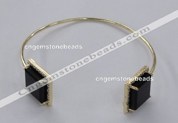 CGB869 15*15mm square agate gemstone bangles wholesale