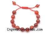 CGB8722 8mm,10mm round fire agate adjustable macrame bracelets