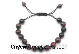 CGB8728 8mm,10mm round red tiger eye adjustable macrame bracelets