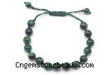 CGB8734 8mm,10mm round green tiger eye adjustable macrame bracelets