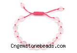 CGB8742 8mm,10mm round grade A rose quartz adjustable macrame bracelets