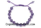 CGB8748 8mm,10mm round amethyst adjustable macrame bracelets