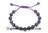 CGB8749 8mm,10mm round amethyst adjustable macrame bracelets