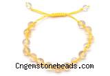 CGB8751 8mm,10mm round citrine adjustable macrame bracelets