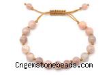 CGB8752 8mm,10mm round sunstone adjustable macrame bracelets