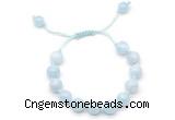 CGB8758 8mm,10mm round aquamarine adjustable macrame bracelets