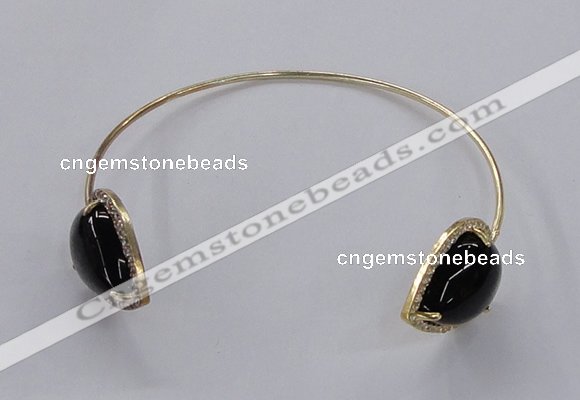 CGB876 15*20mm flat teardrop agate gemstone bangles wholesale