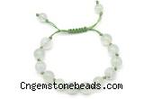 CGB8762 8mm,10mm round prehnite adjustable macrame bracelets