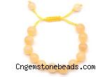 CGB8766 8mm,10mm round honey jade adjustable macrame bracelets