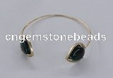 CGB877 15*20mm flat teardrop agate gemstone bangles wholesale