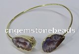 CGB882 13*18mm - 20*25mm freeform druzy agate gemstone bangles