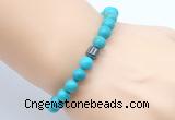 CGB8856 8mm, 10mm turquoise & drum hematite power beads bracelets