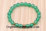 CGB8862 8mm, 10mm green agate, drum & rondelle hematite beaded bracelets