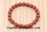 CGB8867 8mm, 10mm red jasper, drum & rondelle hematite beaded bracelets