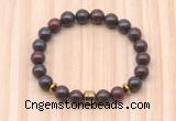 CGB8868 8mm, 10mm brecciated jasper, drum & rondelle hematite beaded bracelets