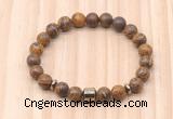 CGB8869 8mm, 10mm elephant skin jasper, drum & rondelle hematite beaded bracelets