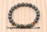 CGB8871 8mm, 10mm dragon blood jasper, drum & rondelle hematite beaded bracelets