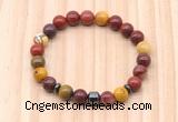 CGB8875 8mm, 10mm mookaite, drum & rondelle hematite beaded bracelets